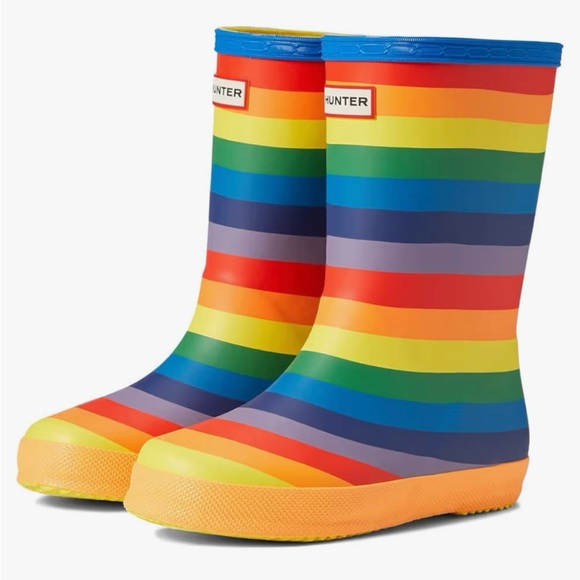 NIB Toddler Hunter Original First Classic Mulitcolor Rainbow Boots Size 7 - Picture 2 of 9